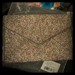 Rebecca mink off multicolored clutch